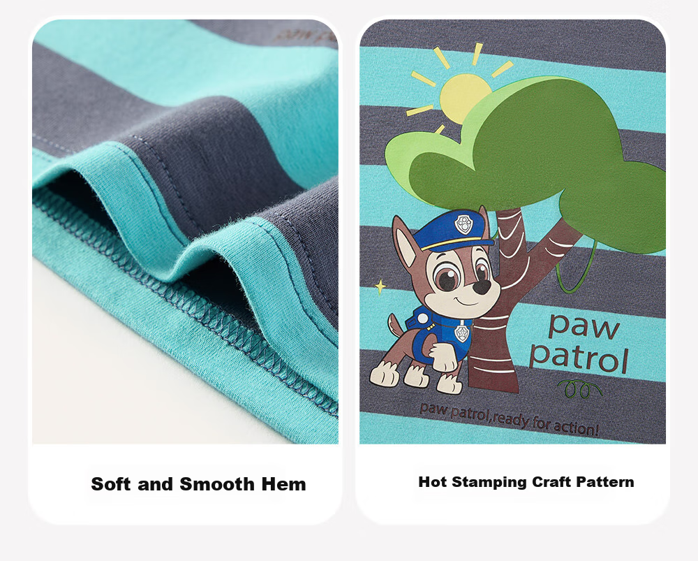 Детская футболка PAW PATROL с длинным рукавом, синяя в полоску, размер 130