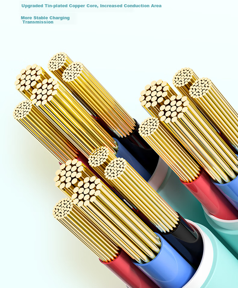 Кабель Nengshi Three-In-One, 1.5м, Синий, 66W, с разъемами Type-C, Lightning, Micro-USB