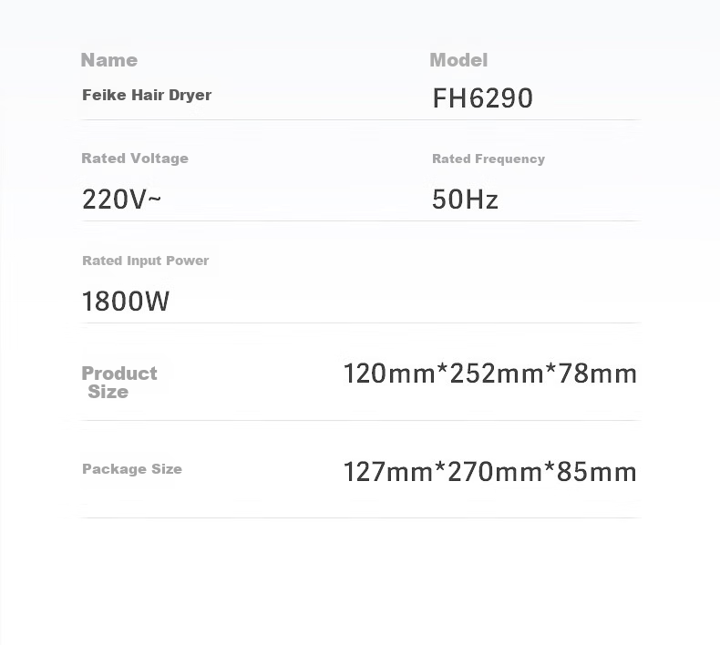 Фен FLYCO FH6290, 1800 Вт, с отрицательными ионами, постоянной температурой, холодным и горячим воздухом, для дома и общежития