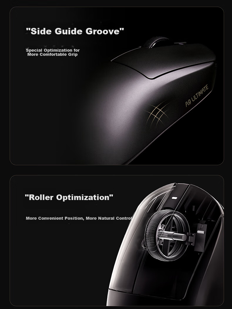 Беспроводная игровая мышь ATK Qingting A9, проводная/2.4G, двойной режим, легкая, симметричная, минималистичная эргономика, Master Edition, Vermilion Red