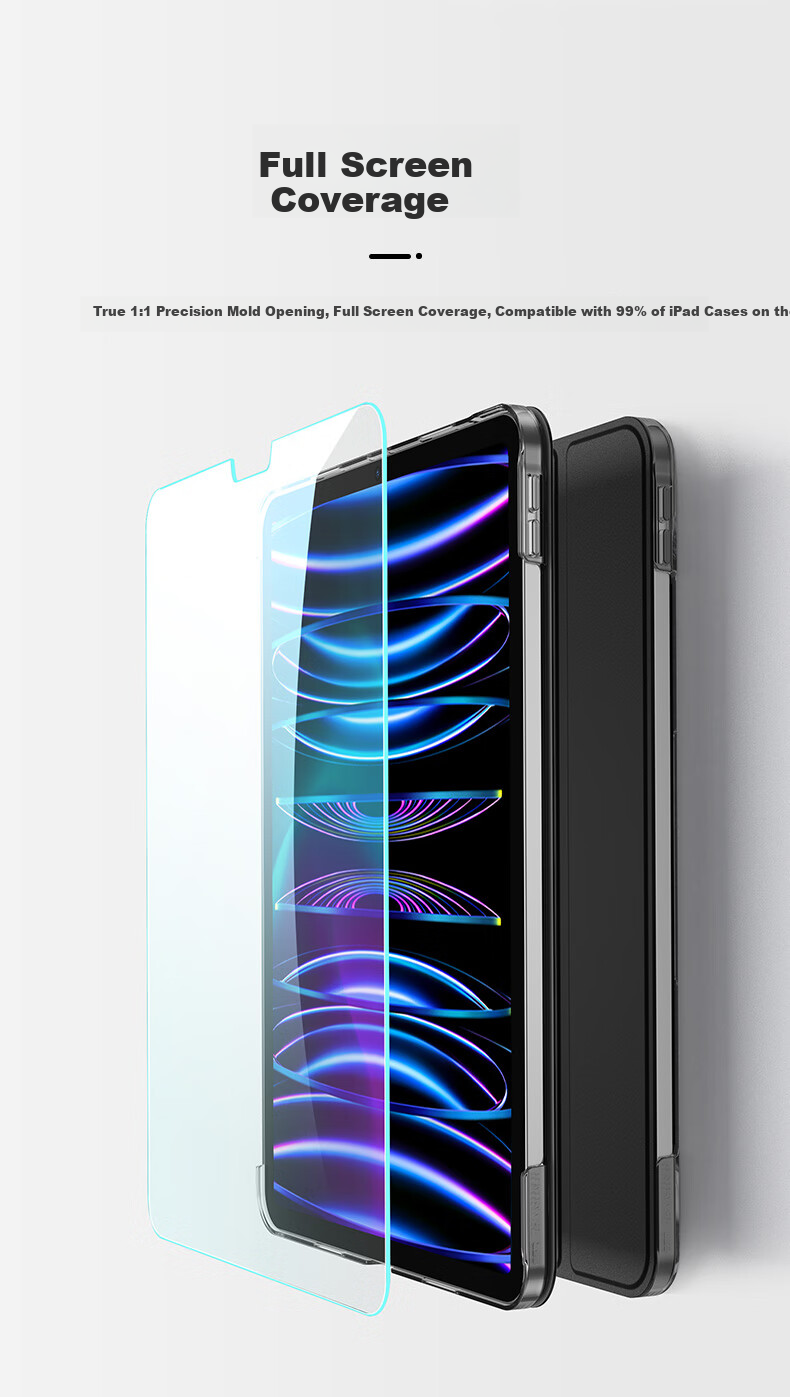 Защитное стекло ESR для iPad Air 5/4/Pro 10.9/11 дюймов, HD закаленное, противоударное, антиотпечатки