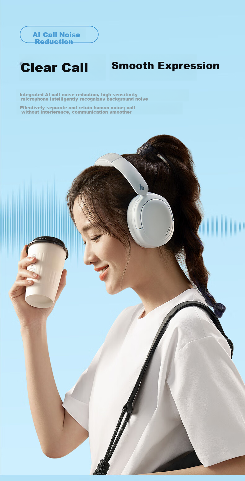 Беспроводные наушники EDIFIER W800BT Free с активным шумоподавлением, Bluetooth 5.4, 42 часа работы, синие