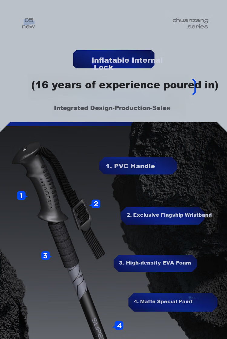 Треккинговые палки SupFire Outdoor Hiking Pole, алюминиевый сплав, телескопические, для детей и пожилых, легкие, с амортизацией, для походов и альпинизма