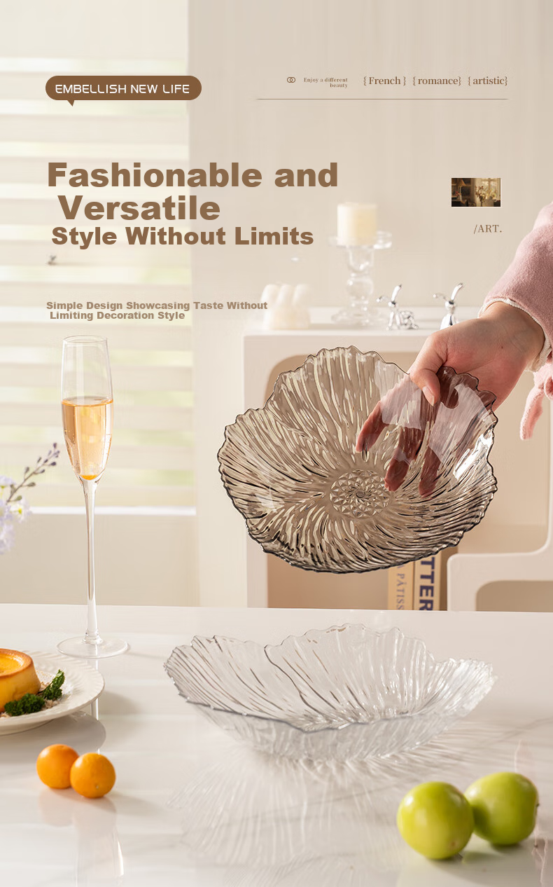 Фруктовница CAIZHI CZ6855, 26 см, прозрачная, пластиковая, для дома и гостиной, для закусок, орехов и сухофруктов