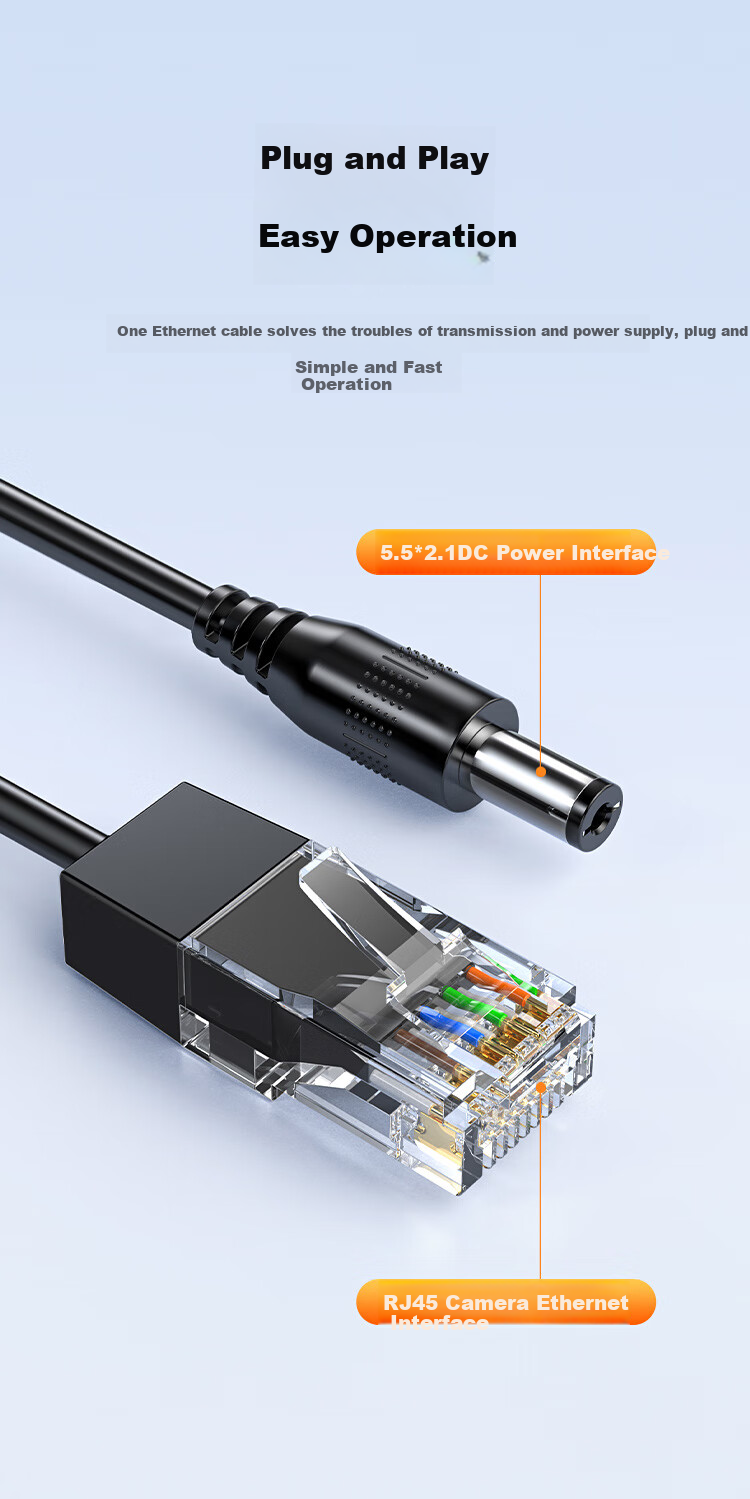 POE Splitter BIAZE ZH235, 100 Мбит/с, 48 В на 12 В, 1.2 А, с изоляцией, для IP-камер и сетевых коммутаторов