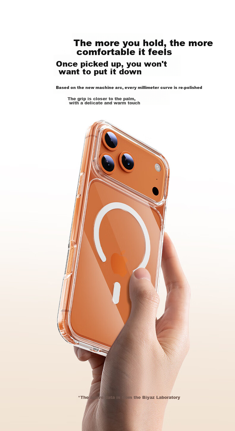 Чехол BIAZE для Apple iPhone 17 Pro Max, прозрачный, противоударный, MagSafe