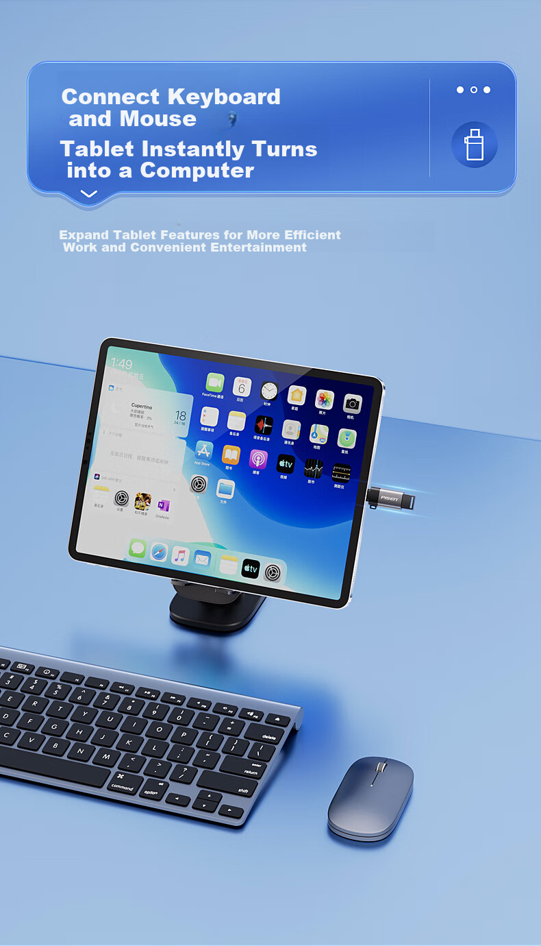 Переходник PISEN Type-C OTG, алюминиевый сплав, серый, для Apple, Huawei, iPad, ноутбуков, 0-1A