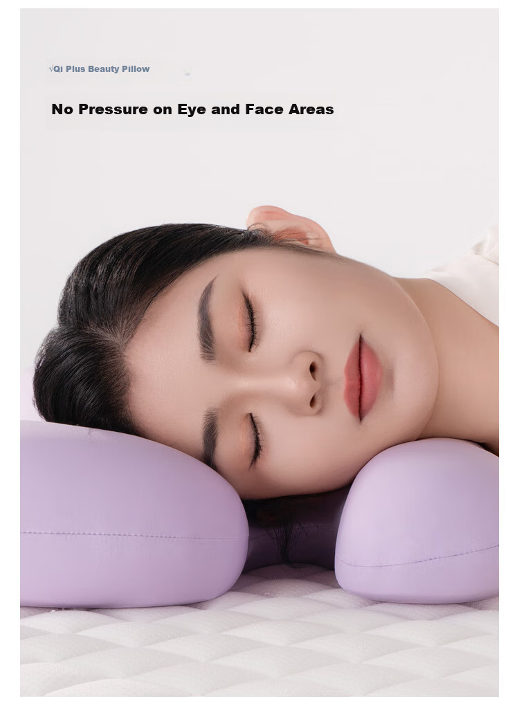 Подушка для сна CHECA GOODS Anti-Wrinkle Beauty Pillow, ортопедическая, с поддержкой шеи, для сна на боку, без давления на лицо, для взрослых, 55x35.5x8 см