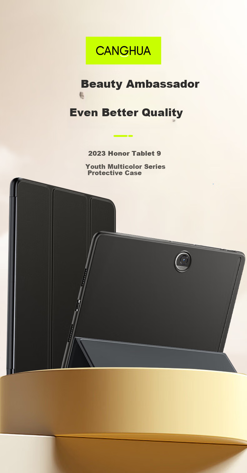 Чехол CangHua для Honor Tablet 9, 12.1 дюйма, 2023, противоударный, ультратонкий, из искусственной кожи, цвет лавандовый
