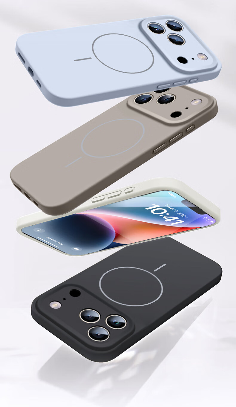 Чехол NEYAA для iPhone 17 Pro, защитный чехол с полной защитой объектива, ультратонкий, MagSafe, жидкий силикон, ударопрочный, простой дизайн для мужчин и женщин, оригинальный титановый цвет