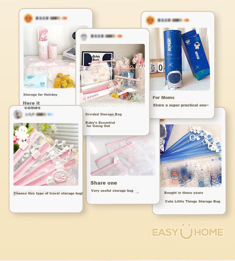 Пакеты для хранения Easy Your Home с замком Zip-Lock, пищевые, многоразовые, влагостойкие, 20 штук