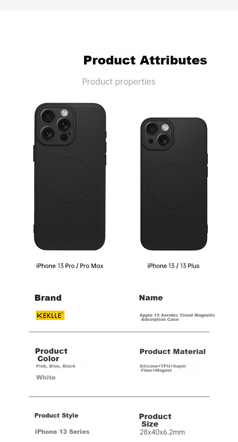 Чехол KEKLLE для iPhone 13 Pro, силиконовый, с магнитами MagSafe, противоударный, противоскользящий, лавандовый