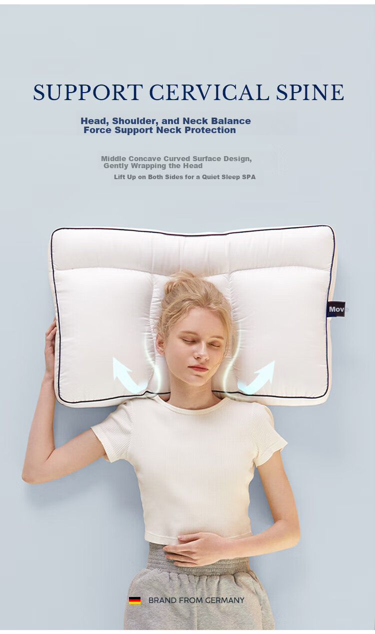Подушка Irisette German Zoned Down Pillow, 95% белый гусиный пух, моющаяся, антибактериальная, низкая, 1 шт.