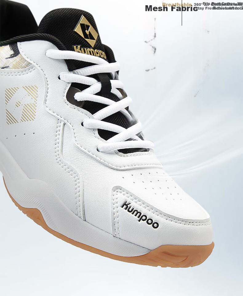 Бадминтонные кроссовки KUMPOO Luying D21, мужские, белые/серебристые, размер 38