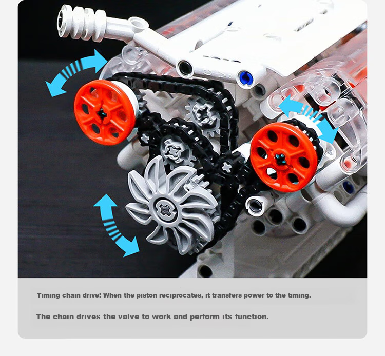 Конструктор ONEBOT V6 Engine Model, сборная модель двигателя, 14+, 400+ деталей, подарок