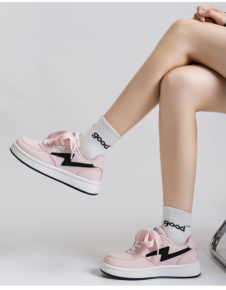 Кроссовки HUANQIU Lightning White Shoes, женские, весна-осень, модные, повседневные, низкие, белые, размер 37