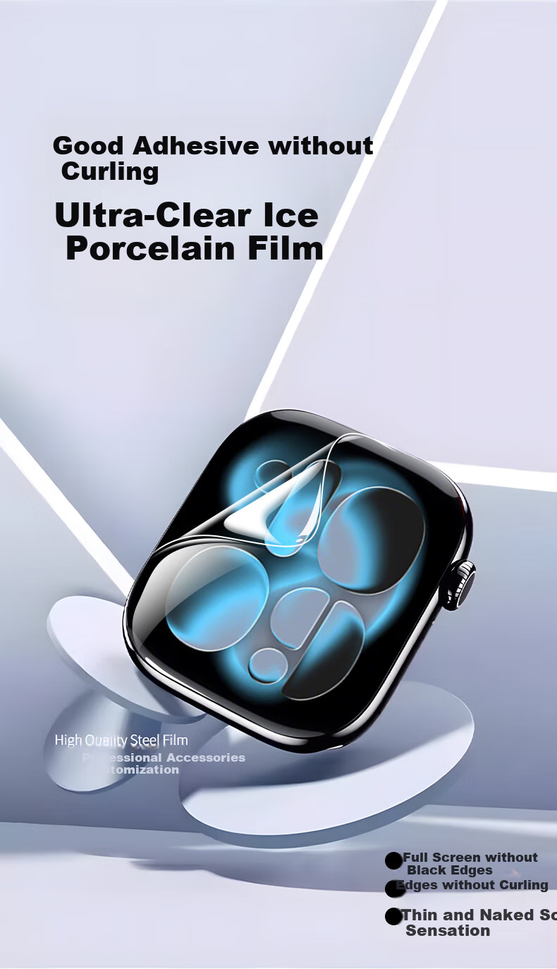 Защитная пленка для экрана Smorss для Apple Watch S11/S10, полноэкранная, ультрапрозрачная, противоударная, из закаленного стекла, 46 мм