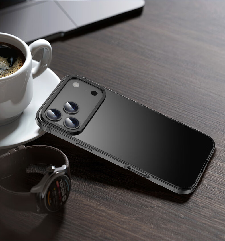 Чехол для iPhone 17 Pro IM-CHEN, противоударный, металлический каркас, ультратонкий, матовый, оранжевый
