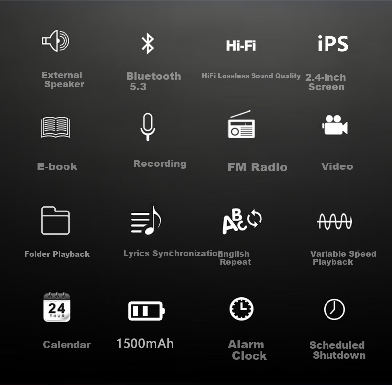 MP3/MP4 плеер Yueguangbaohe M1601, 32 ГБ, Bluetooth, карта памяти, lossless, электронная книга, длительное время ожидания, портативный плеер для студентов