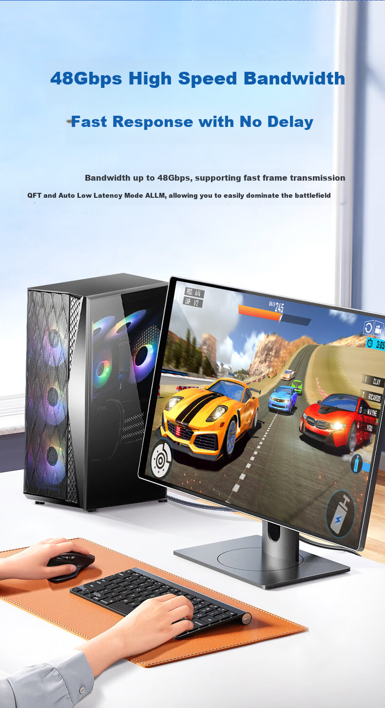 Кабель Jinghua HDMI 2.1, 8K@60Hz, 4K@144Hz, 2 метра, H662G