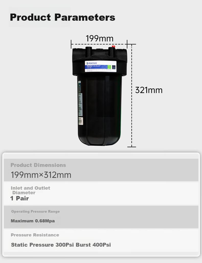 Фильтр для воды Everpure SL-BB, под мойку, 10 дюймов, большой черный