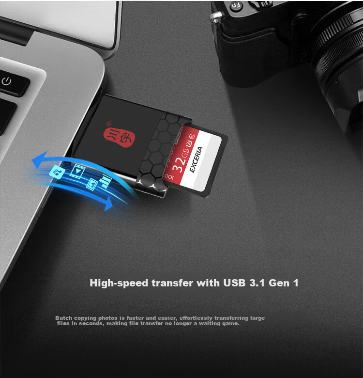 Картридер Chuanyu USB 3.1 Multifunctional, высокоскоростной UHS-II SD/UHS-I TF4.0, совместимый с компьютерами, смартфонами, камерами Apple 17/16 DSLR и картами памяти