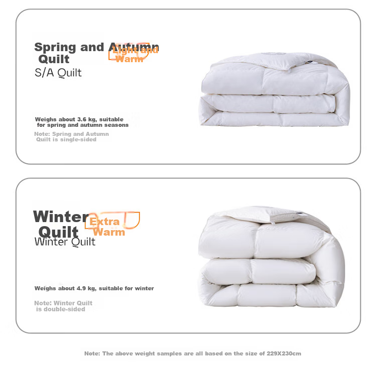 Одеяло Dohia Home Textile, 95% белый гусиный пух, зимнее, утолщенное, 229x230 см