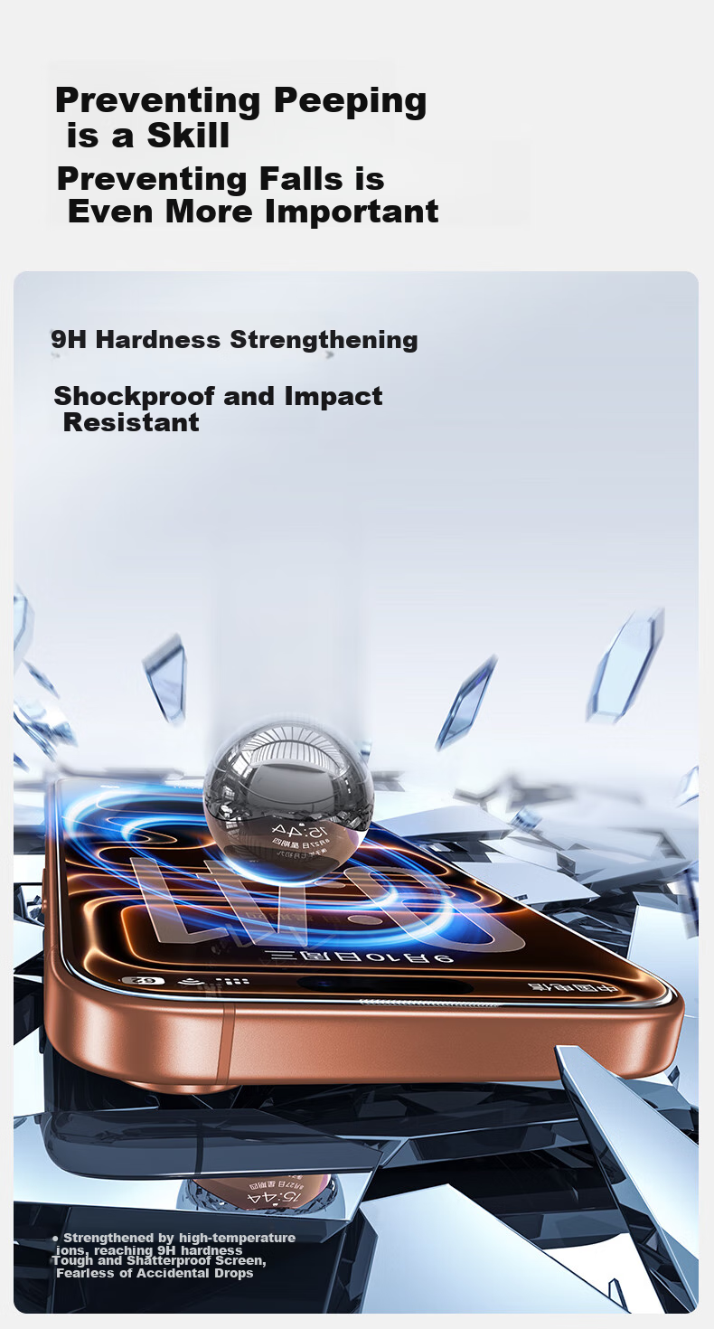 Защитное стекло SmartDevil для Apple iPhone 17 Pro Max, антишпионское, противоударное, полноэкранное, 1 шт.