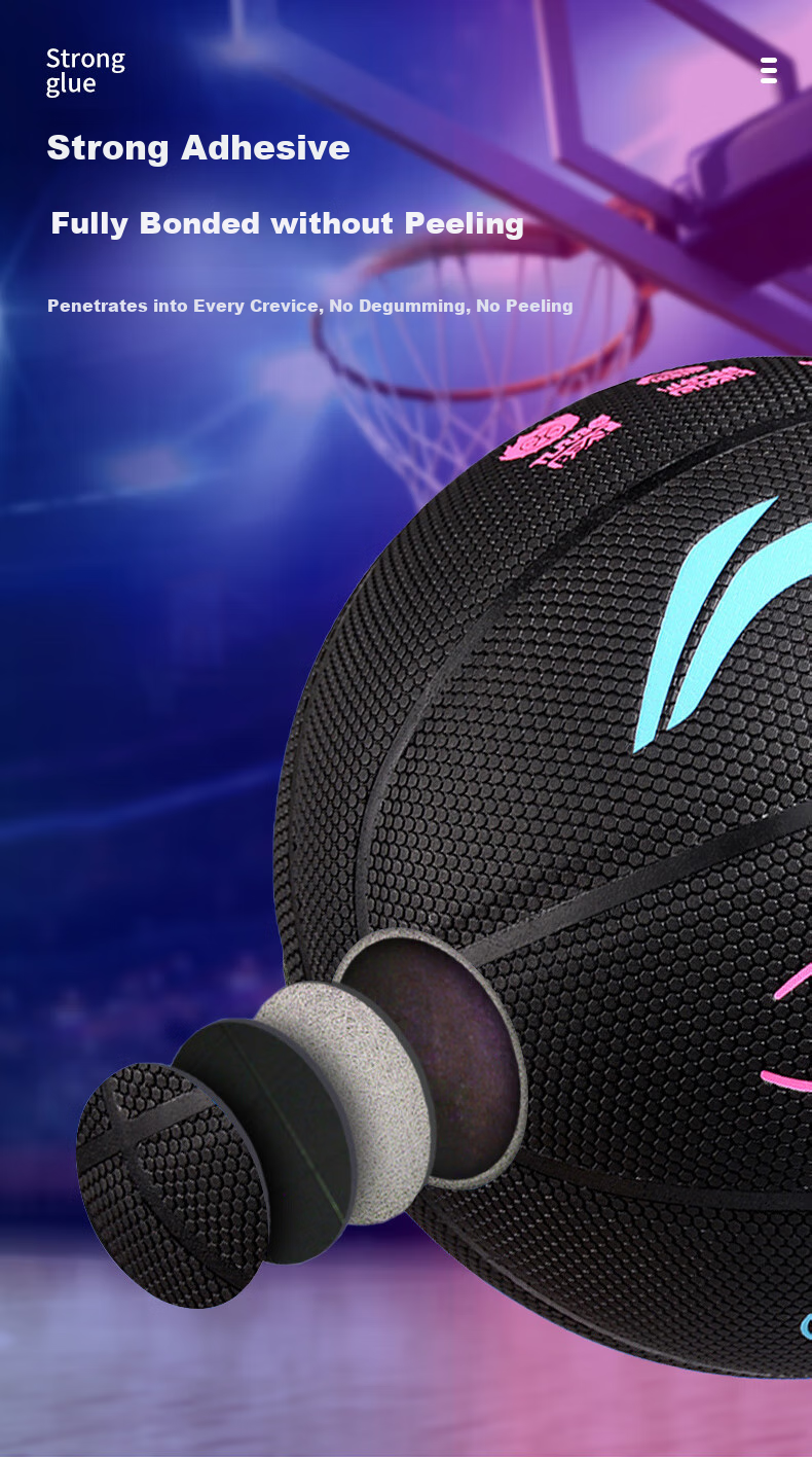 Баскетбольный мяч Li-Ning, размер 7, модель Wade Signature, технология Lava, влагопоглощающий, высокоэластичный полиуретан, профессиональный игровой мяч LBQK389-8