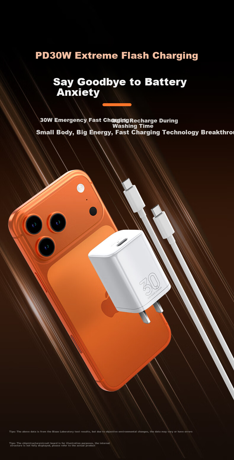 Зарядное устройство BIAZE PD30W GaN Type-C, 30 Вт, белый