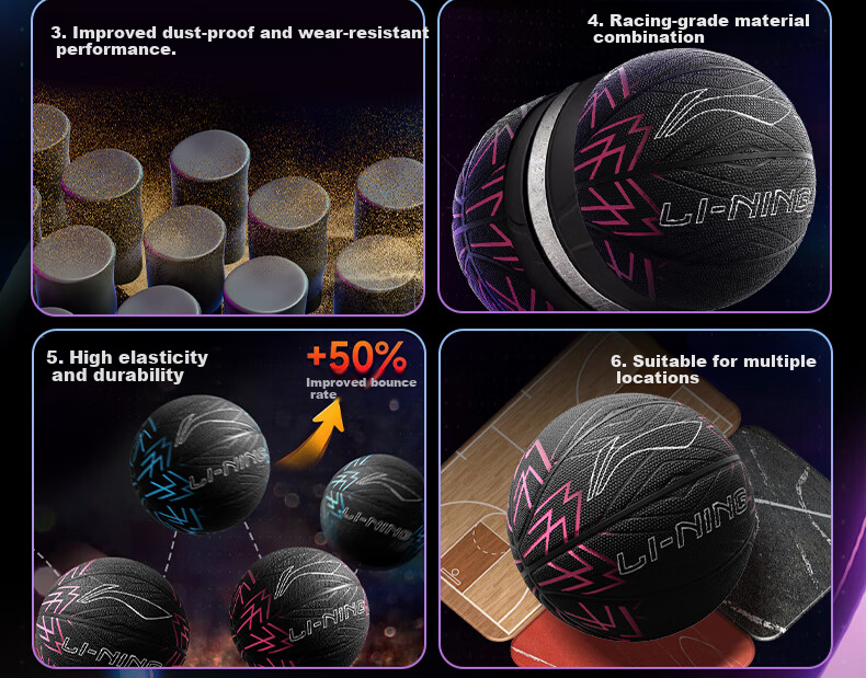 Баскетбольный мяч Li-Ning, размер 7, для взрослых, для игры на улице на цементном покрытии, износостойкий, нескользящий, для соревнований и тренировок, стандартный размер 7, в подарок