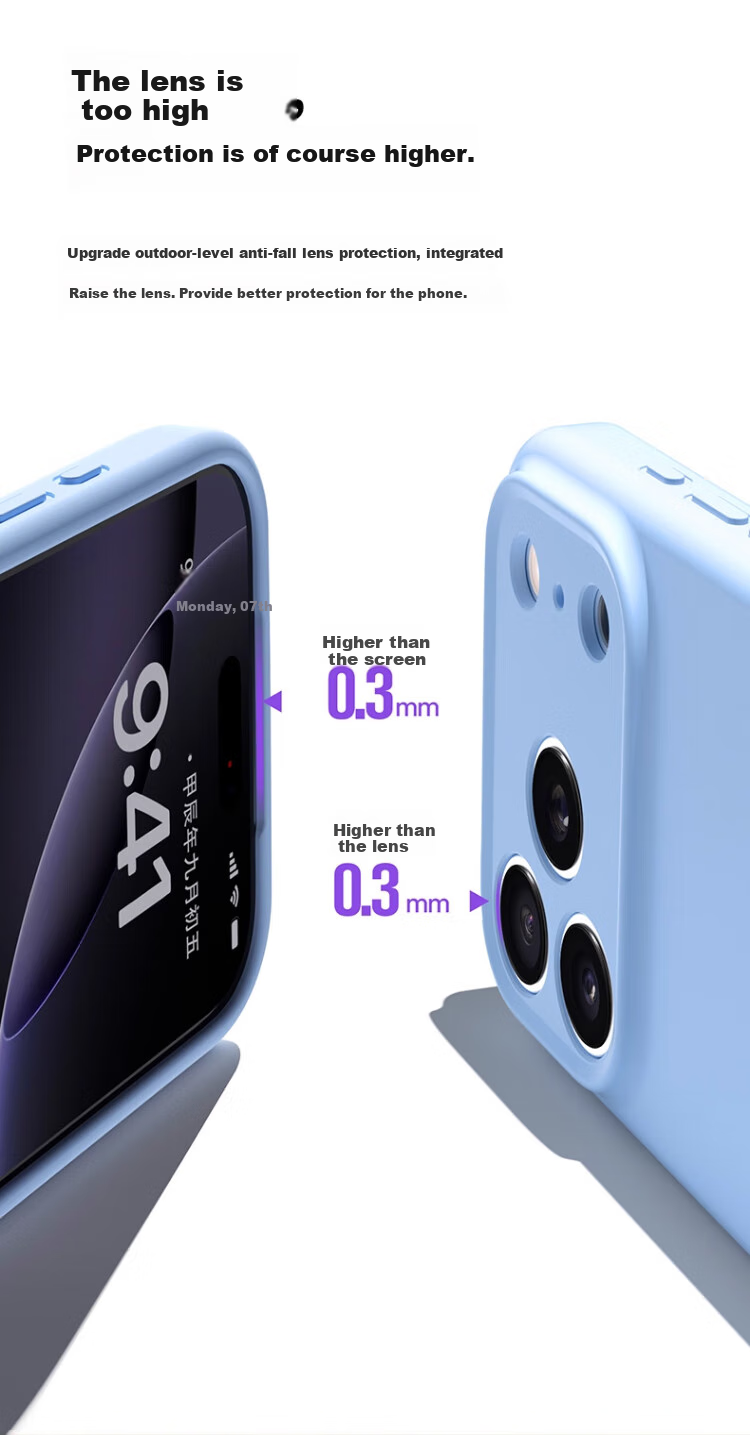 Чехол для Apple iPhone 17 Pro Max Zhilangni, жидкий силикон, защита камеры, противоударный, ультратонкий, синий