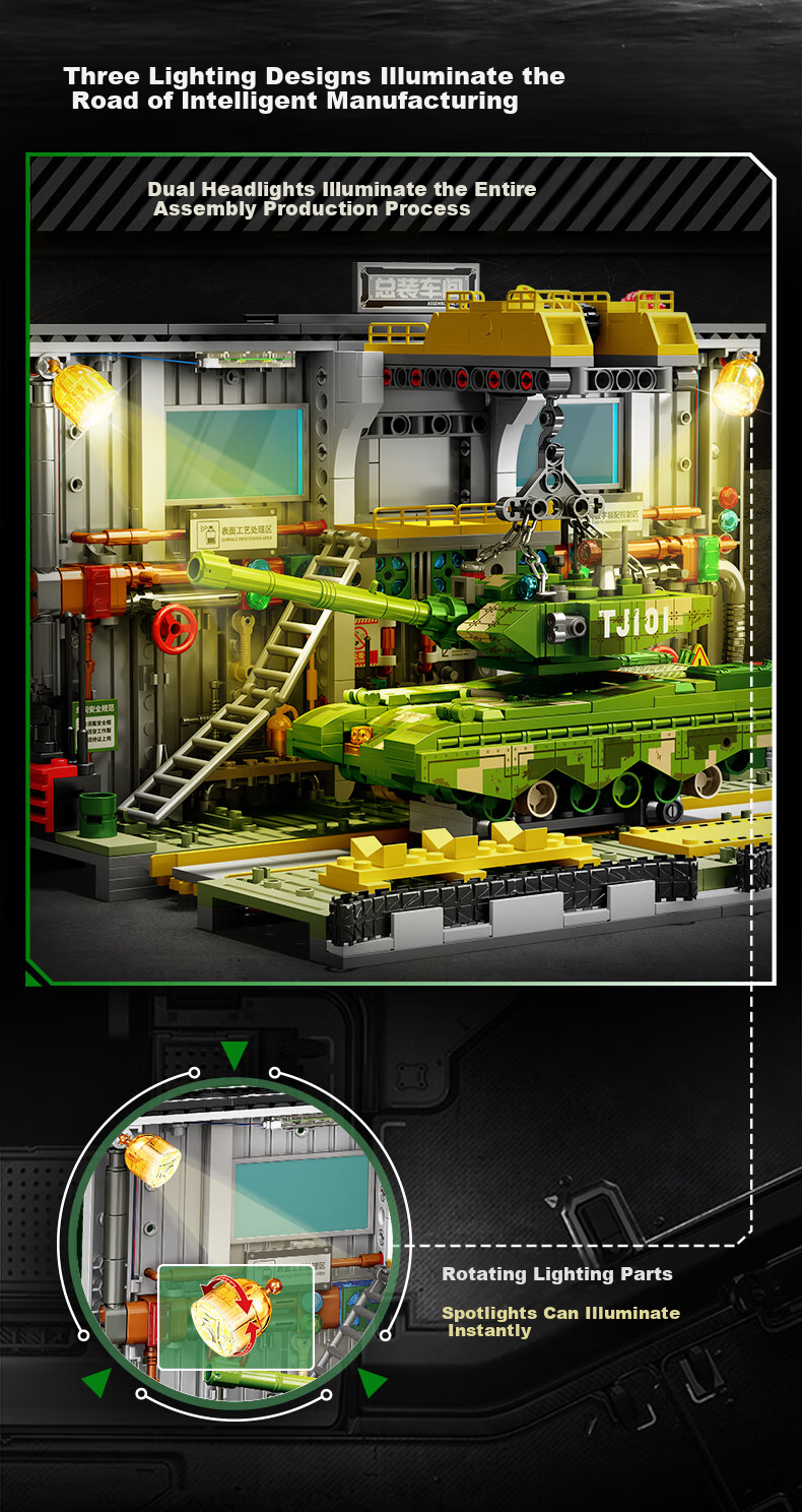 Конструктор SEMBO Military Assembly Toy 99A Tank Factory Model Scene, подарок на день рождения, Новый год, День святого Валентина