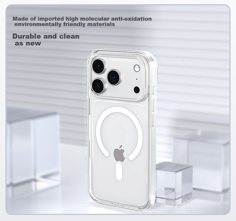 Чехол Lanxingxiansheng для Apple iPhone 17 Pro, с AI-кнопками, магнитный, противоударный, прозрачный