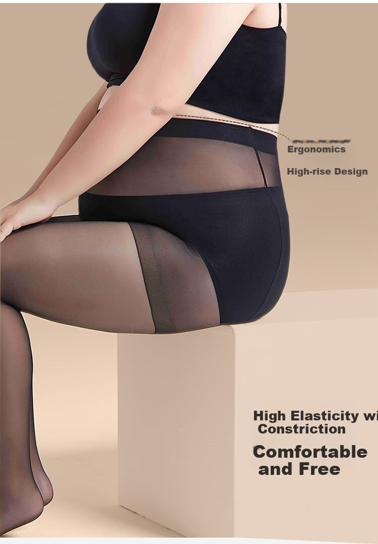 Колготки XUEXIMAN, размер Plus Size, ультратонкие, эффект "ананасовый разрез", моделирующие, прозрачные, черные, телесные, 2 пары