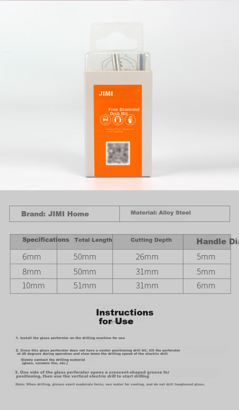 Набор алмазных коронок Jimijiaju JM-G14510 для стекла и бисера, 10 мм, 10 шт.