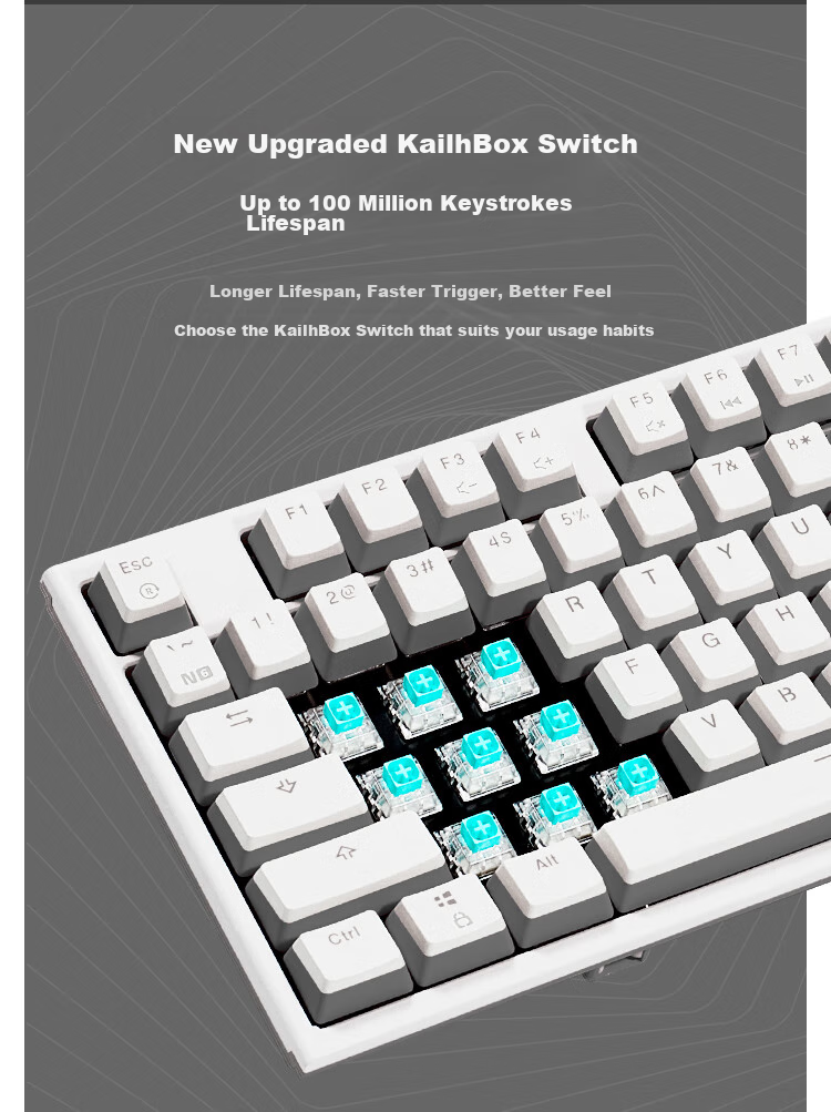 Игровая механическая клавиатура Hyeku X3Pro с беспроводным подключением Bluetooth, 87 клавиш, сменные кейкапы PBT, подставка для рук, черный