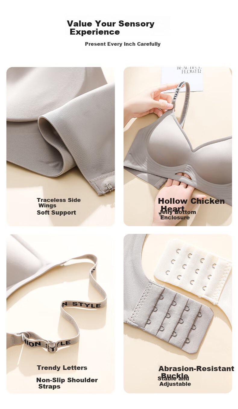 Бюстгальтер GUJIN Seamless Bra, бесшовный, для женщин, тонкие бретели, пуш-ап, поддерживающий, корректирующий, красивый дизайн спины, тонкий стиль, увеличивающий грудь, телесный цвет