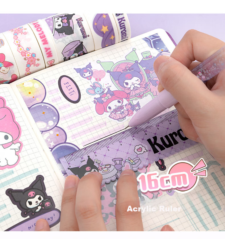 Подарочный набор для творчества Kuromi, для девочек, с блокнотом, стикерами, ручками и другими аксессуарами, для школьников, подарок на день рождения