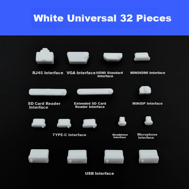 LinkStone Заглушки для портов ноутбука, 32 шт., прозрачные