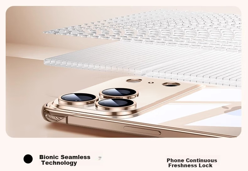 Чехол Hongzhuo для iPhone 17, прозрачный, с гальваническим ободком, ультратонкий, с защитой от ударов и рассеиванием тепла, простой дизайн, серебристый титан