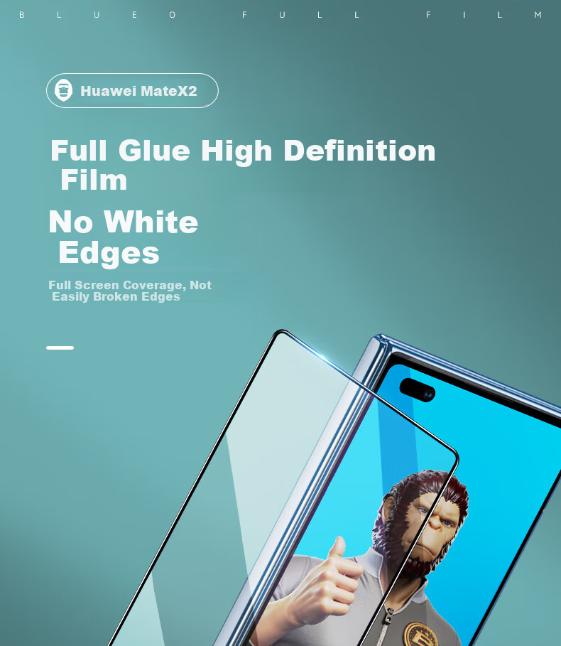 Защитная пленка Lanxingxiansheng для Huawei Mate X2, закаленное стекло, складной внешний экран, антистатическая, высокая четкость, противоударная, защита от отпечатков пальцев