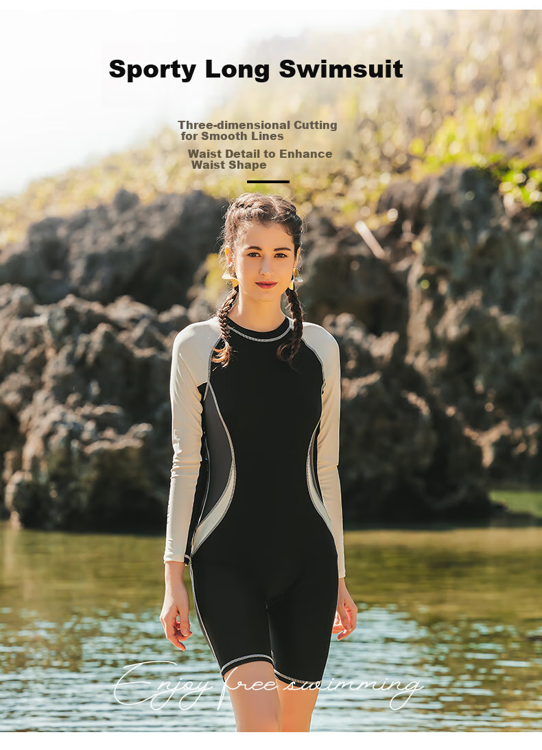 Женский купальник HEATWAVE Professional, новинка 2025, модель с длинным рукавом до колена, размер L