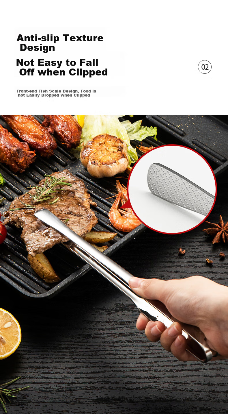 Щипцы кухонные MAXCOOK 316L из нержавеющей стали, для гриля, мяса, еды, выпечки, 28 см MCPJ0795
