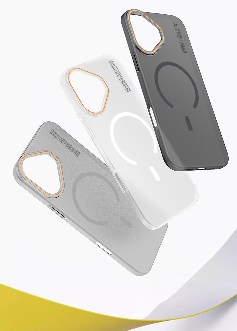 Чехол для iPhone 17 Mengxiangkejia, противоударный, с поддержкой MagSafe, приятный на ощупь, меняющий цвет, ультратонкий, полупрозрачный, матовый, для мужчин и женщин, цвет "Мглистый серый"