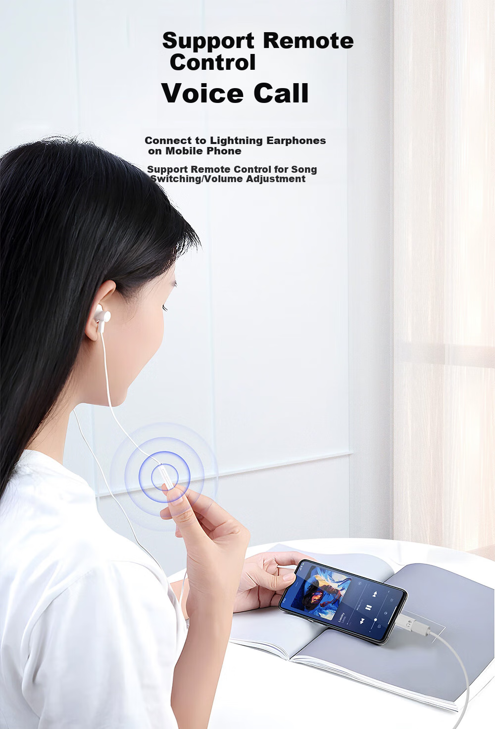 Переходник LinkStone Lightning на Type-C для наушников, для iPhone 15/16/17, Huawei, Xiaomi, iPad, ноутбуков, с поддержкой громкости и звонков