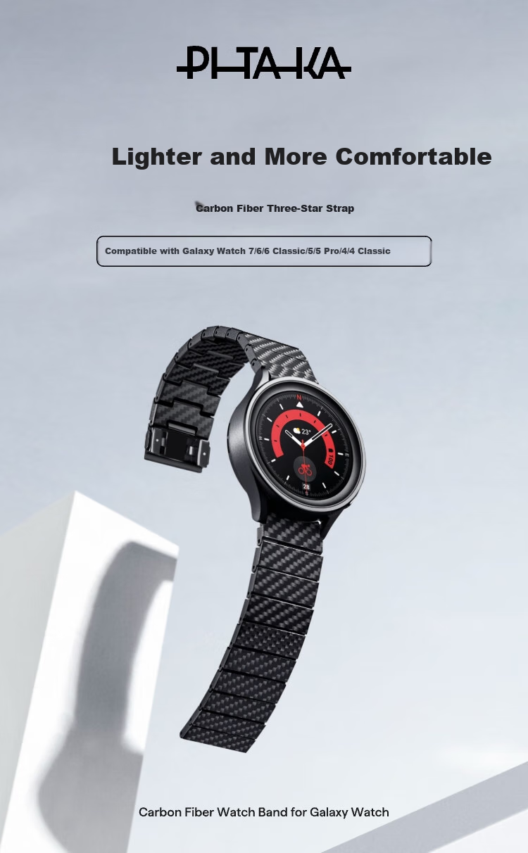 Ремешок PITAKA из углеродного волокна для Samsung Galaxy Watch 7/6/5/4, модный, бизнес-стиль, легкий, удобный, с магнитной застежкой