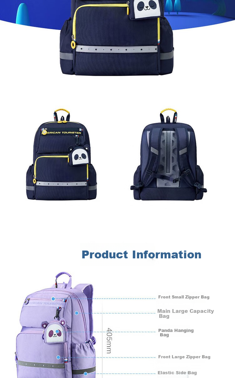 Рюкзак American Tourister, детский, для начальной школы (1-6 классы), вместительный, легкий, стильный, фиолетовый с подвеской