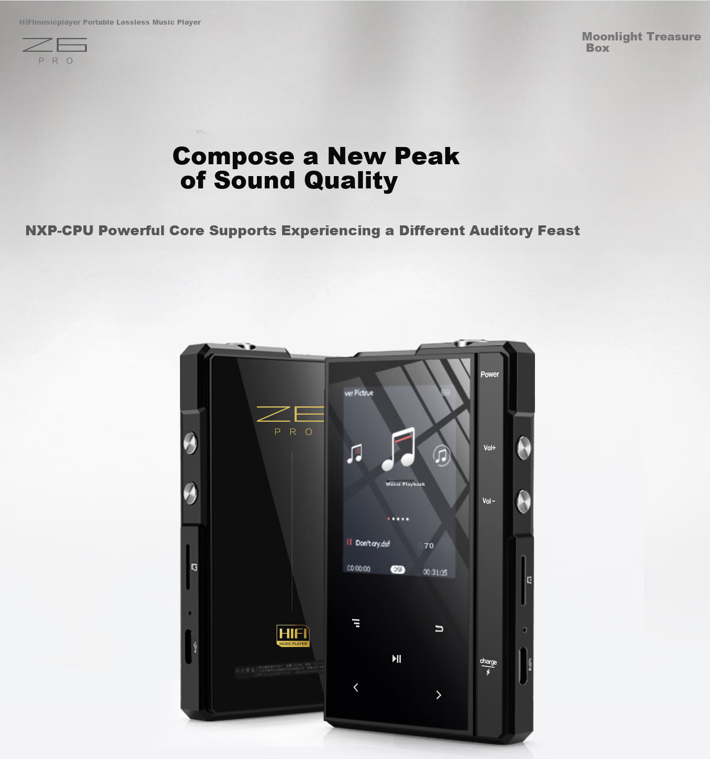 Портативный Hi-Fi плеер Z6Pro, MP3/MP4 плеер, DSD Native Lossless, Bluetooth, 1.2-3.5 дюйма, 1500 мАч, 20Hz~20Khz, 1.2W