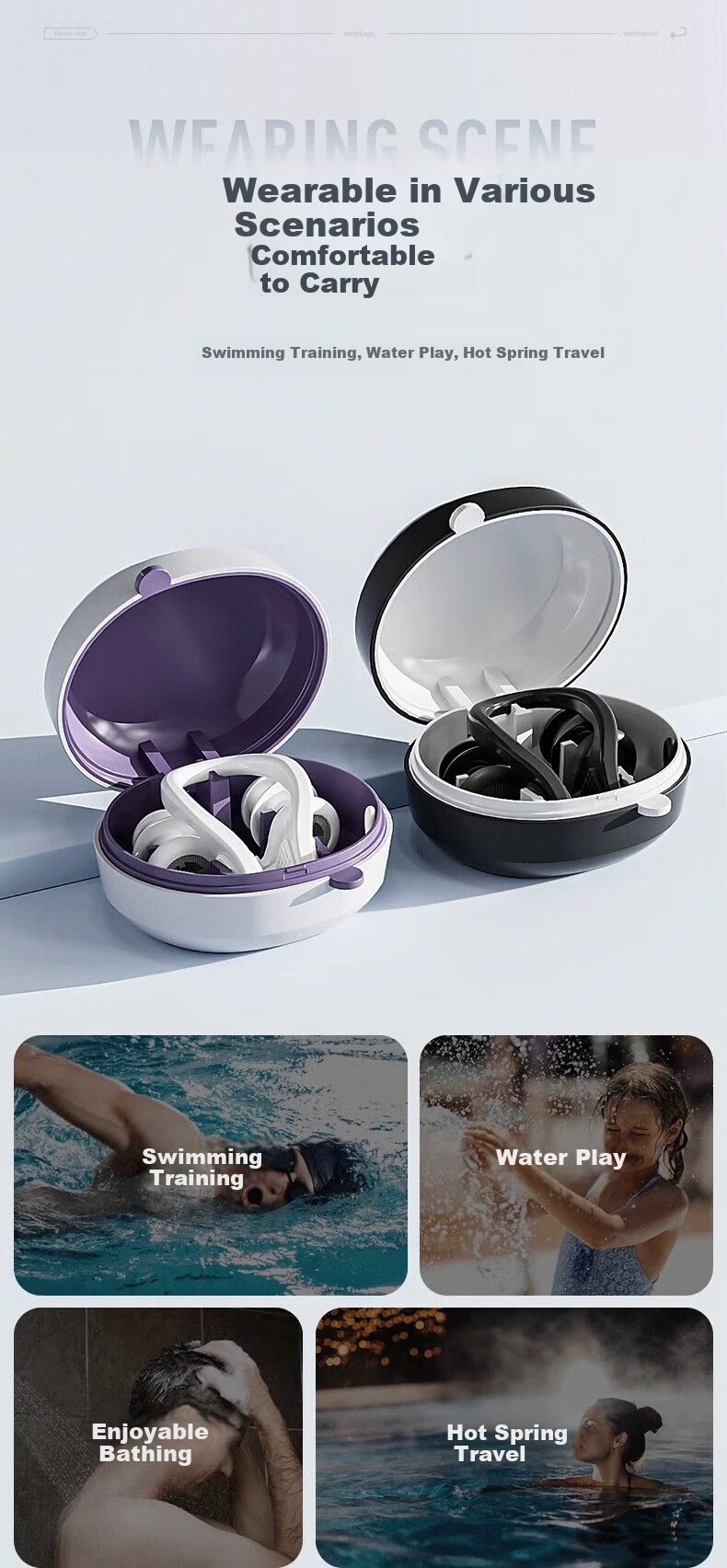 Keep Earplugs, Waterproof But Not Soundproof, Professional Anti-Choking Water Protection, Prevent Otitis Media, Children's Bathing Equipment, Pink
